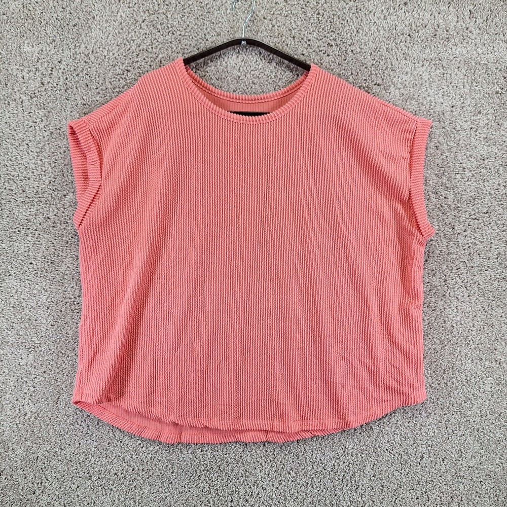 Maurices Top Womens 2x Coral 24/7 Ribbed Stretch Casual Comfort Office